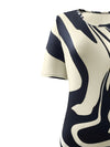 Aurora™ – Abito A-Line Geometrico a Maniche Corte con Collo Rotondo • Casual