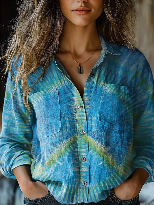 Manon® – Camicia Casual a Maniche Lunghe Tinta a Nodo