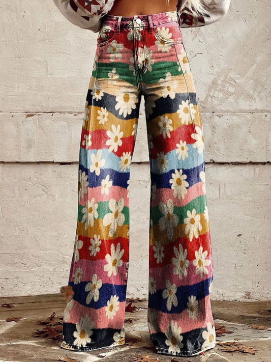 Léon - Pantaloni Floreali Eleganti