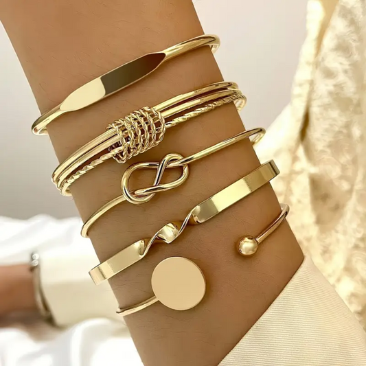 Zita - Set di bracciali con dettagli a nodo in oro 18k