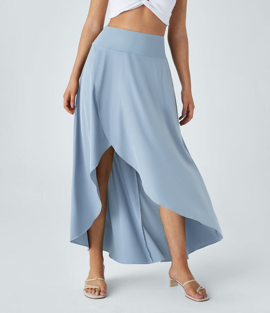 Natalia | Gonna Elegante e Confortevole con Spacco Blu Chiaro