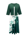 Sienna™ – Set Elegante con Giacca Leggera & Abito Midi • Stampa Floreale