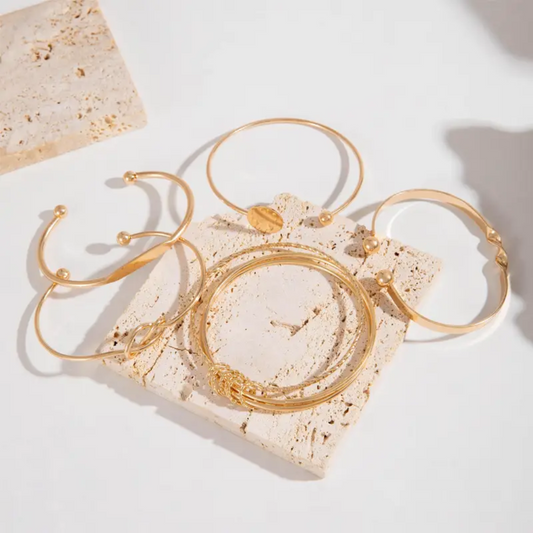 Zita - Set di bracciali con dettagli a nodo in oro 18k