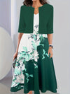 Sienna™ – Set Elegante con Giacca Leggera & Abito Midi • Stampa Floreale