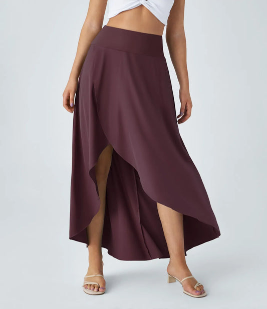 Natalia | Gonna Elegante e Confortevole con Spacco Viola Scuro