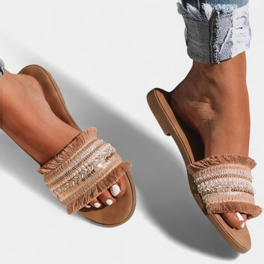 CELINA™ – Sandali piatti con perline e stile bohemien