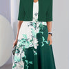 Sienna™ – Set Elegante con Giacca Leggera & Abito Midi • Stampa Floreale
