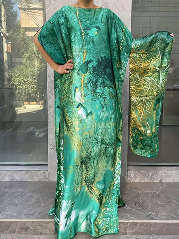 Clara – Tunica Lunga Floreale con Stampa Artistica