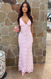 Farida - Abito Maxi in Pizzo Rosa