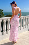 Farida - Abito Maxi in Pizzo Rosa