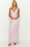 Farida - Abito Maxi in Pizzo Rosa