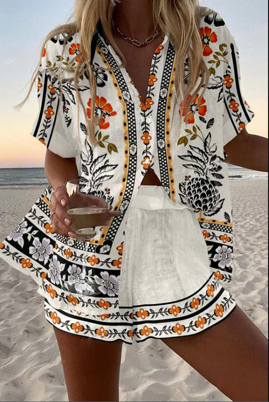 Irella – Completo Corto con Motivo Floreale