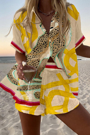 6 Casima - Completo Corto con Stampa di Ghepardo