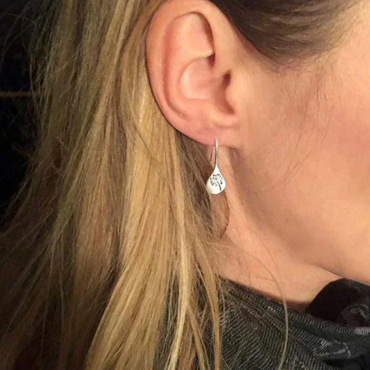 Orecchini Vintage in Argento a Forma di Fiore