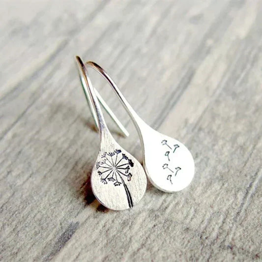 Orecchini Vintage in Argento a Forma di Fiore
