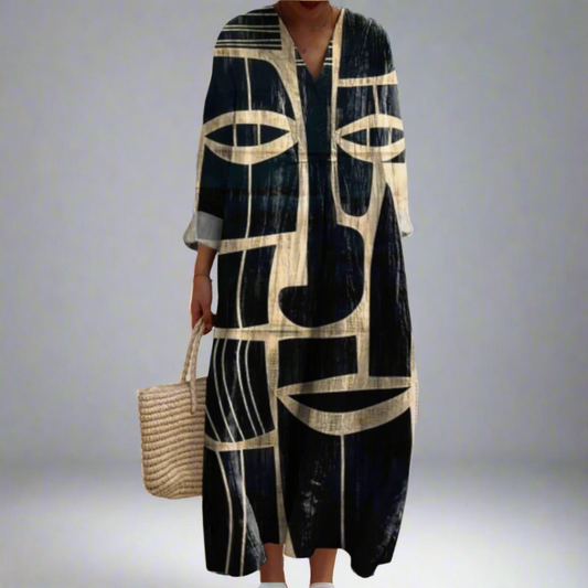 Lorna™ | Abito midi artistico ispirato al tribale