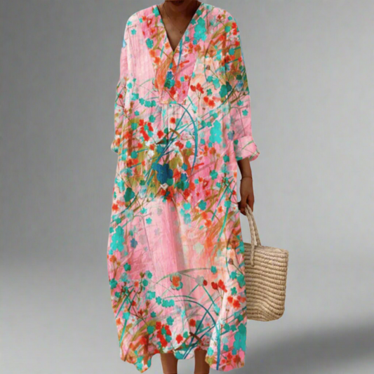 Lana™ | Abito lungo in chiffon floreale morbido