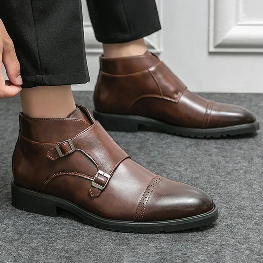 Donovan | Stivali in Pelle con Doppia Cintura Monk