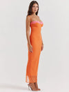 Cherley - Abito Maxi in Pizzo Arancione