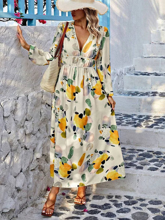 Elise - Abito Maxi con Charme Floreale