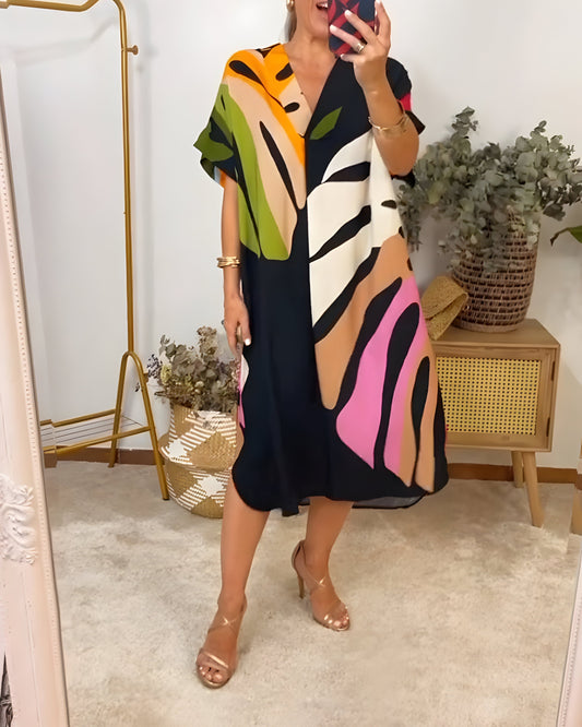 Emelia | Abito con Stampa Astratta