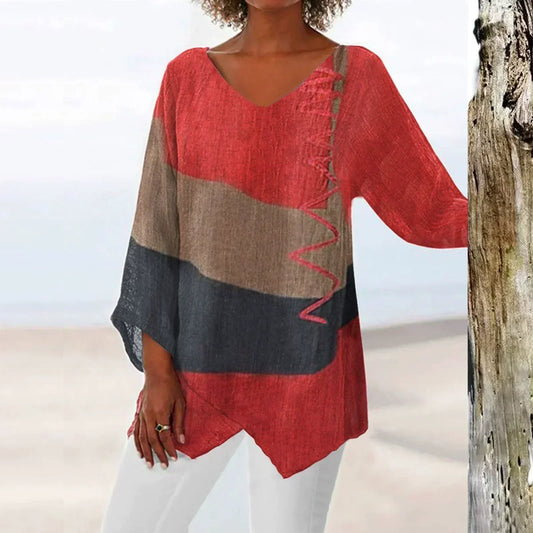 Leviana™ | Tunica V-collo Artistica – Creativa, Leggera & Elegante