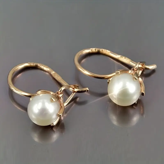 Orecchini Eleganti in Oro con Perle