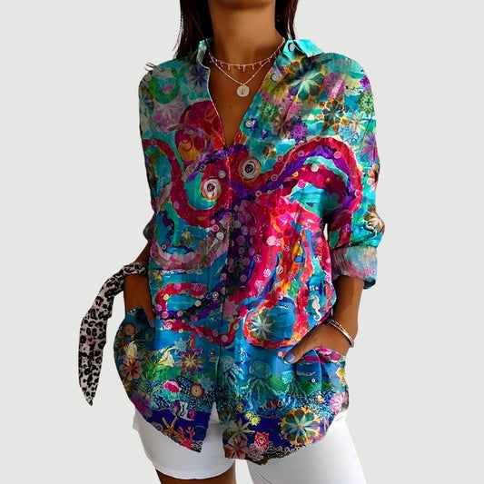 Agnes™ | Bluse con design colorato