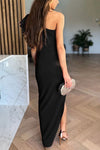 Caz - Abito Midi con Spalle Scoperte e Maniche a Ruffles