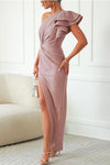 Caz - Abito Midi con Spalle Scoperte e Maniche a Ruffles