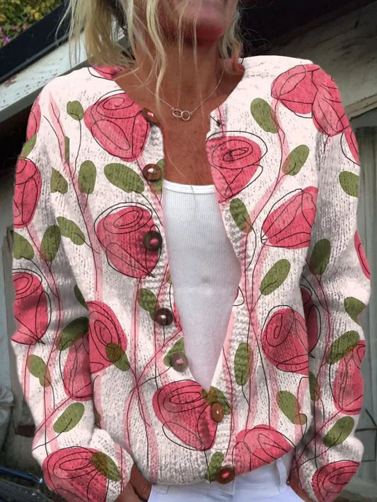 Freya™ | Maglione con Bottoni a Fiori per Donna