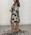 Fenella - Abito Midi Stampato con Scollatura a V
