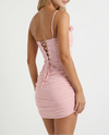 ABITO MINI CON PAILLETTES E SCHIENA A CORSETTO