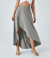 Natalia | Gonna Elegante e Confortevole con Spacco Grigio