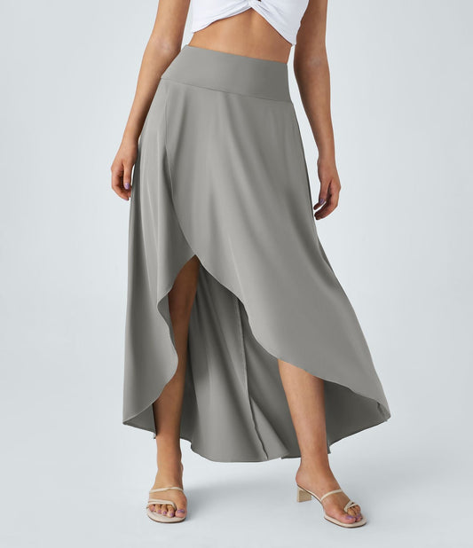 Natalia | Gonna Elegante e Confortevole con Spacco Grigio
