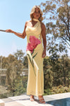 LILAH - ABITO MAXI IN MESH GIALLO