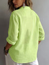 Camicia Lunga in Lino con Collo a V