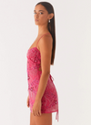 VESTITO MINI RICAMATO CON SCHIENA INCROCIATA