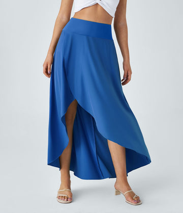 Natalia | Gonna Elegante e Confortevole con Spacco Blu Brillante