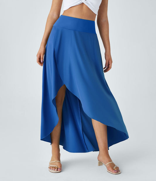 Natalia | Gonna Elegante e Confortevole con Spacco Blu Brillante
