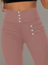 Leggings a Vita Alta con Dettaglio di Perline