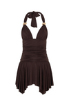 VESTITO MINI HALTER DRAPEATO