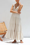 Giulietta | Abito Maxi con Rouches e Scollatura a V