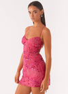 VESTITO MINI RICAMATO CON SCHIENA INCROCIATA