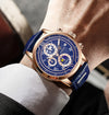 Orologio Cronografo con Cinturino in Pelle Premium