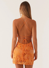 VESTITO MINI RICAMATO CON SCHIENA INCROCIATA