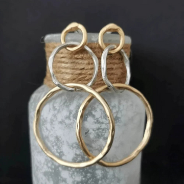 Orecchini a cerchio vintage in oro e argento