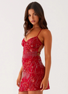 VESTITO MINI RICAMATO CON SCHIENA INCROCIATA