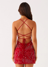 VESTITO MINI RICAMATO CON SCHIENA INCROCIATA