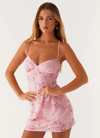 VESTITO MINI RICAMATO CON SCHIENA INCROCIATA